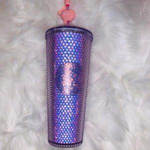 Sell like hot cakes@Starbucks Purple China Release Disco Grid Studded Tumbler